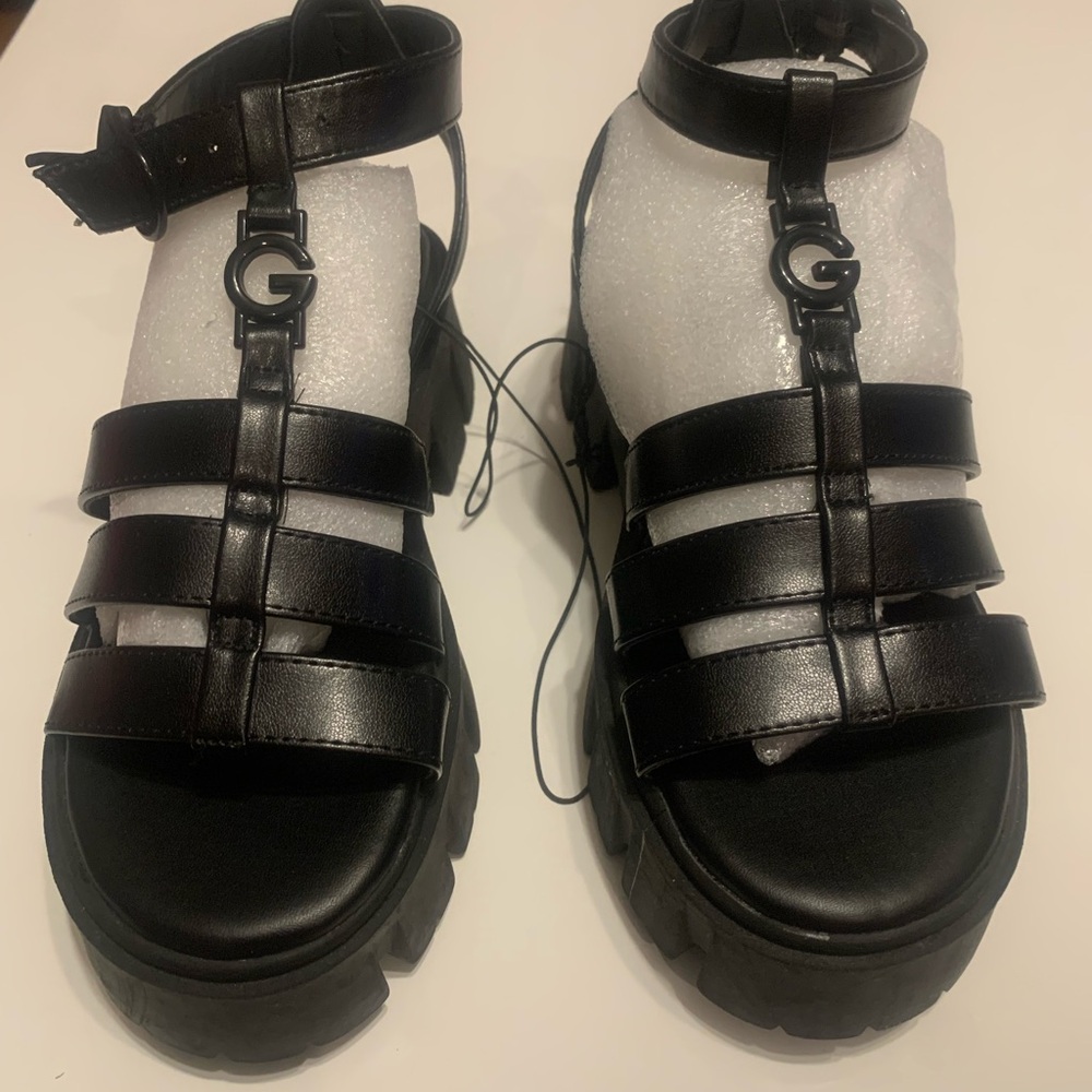 Guess Black Strappy Sandals